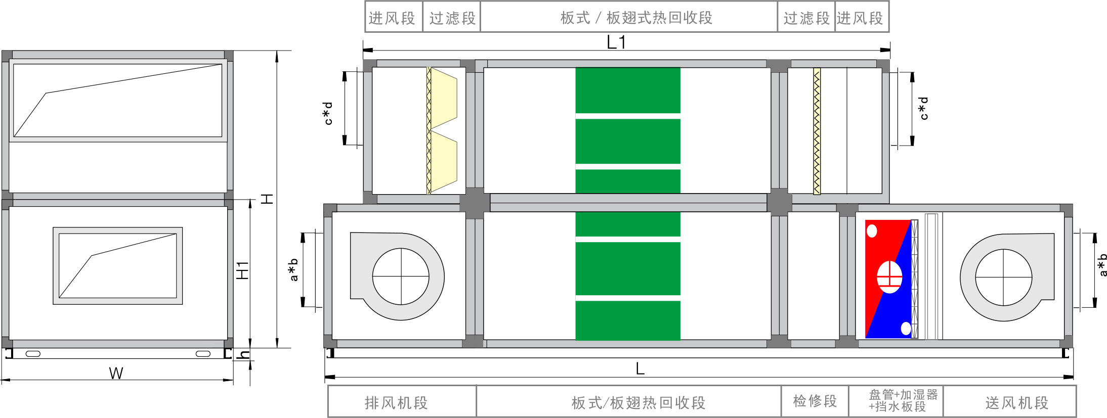 济南板翅/板式组合形式五